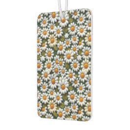Crochet White Daisies Spring Wildflowers カーエアーフレッシュナー