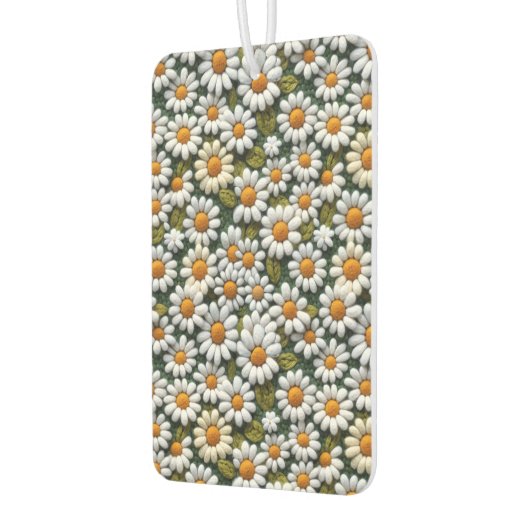 Crochet White Daisies Spring Wildflowers カーエアーフレッシュナー (左)