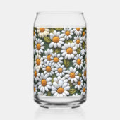 Crochet White Daisies Spring Wildflowers ガラス缶 (左)