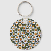 Crochet White Daisies Spring Wildflowers キーホルダー (正面)