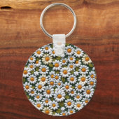 Crochet White Daisies Spring Wildflowers キーホルダー (正面)