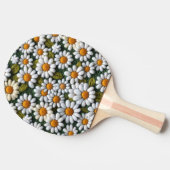 Crochet White Daisies Spring Wildflowers 卓球ラケット (横)