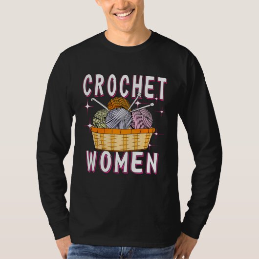 Crochet Woman Crochet Hook Wool Mesh Needle Croche Tシャツ (正面)