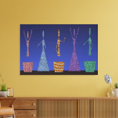 Crochet Women dancing Silloute pattern  キャンバスプリント (インサイチュ (リビング))