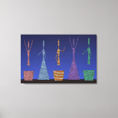 Crochet Women dancing Silloute pattern  キャンバスプリント (正面)