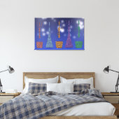 Crochet Women dancing Silloute pattern キャンバスプリント (インサイチュ (寝室))