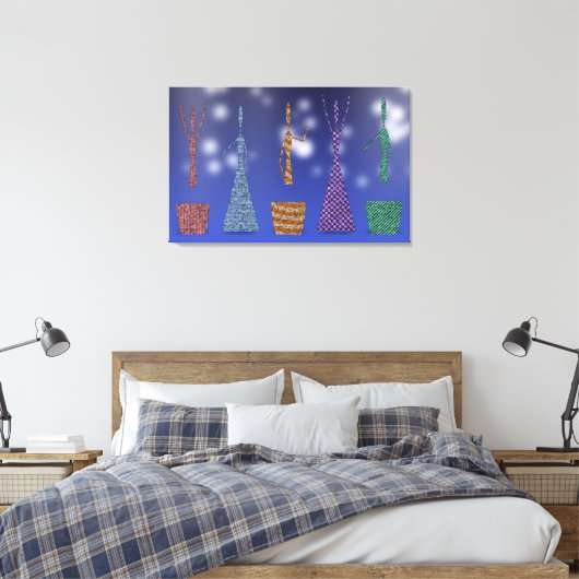 Crochet Women dancing Silloute pattern  キャンバスプリント (インサイチュ (寝室))