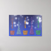 Crochet Women dancing Silloute pattern キャンバスプリント (正面)