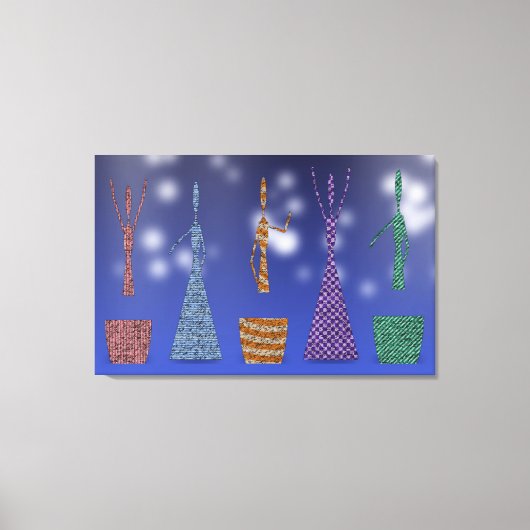 Crochet Women dancing Silloute pattern キャンバスプリント (正面)