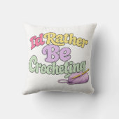  Crochet Yarn Lover Throw Pillow クッション (裏面)