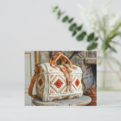Crocheted Handbag Made From Fine Granny Squares ポストカード (スタンド正面)
