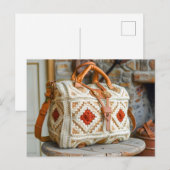 Crocheted Handbag Made From Fine Granny Squares ポストカード (正面/裏面)