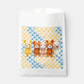 Crocheted Stuffed Animals Blue and Yellow フェイバーバッグ (正面)