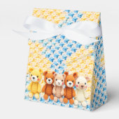 Crocheted Stuffed Animals Blue and Yellow フェイバーボックス (正面サイド)