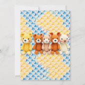 Crocheted Stuffed Animals Boy's Baby Shower 招待状 (裏面)