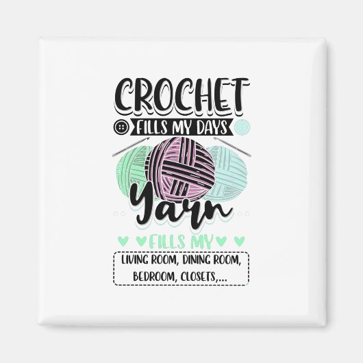 Crocheting – かぎ針私の日 マグネット (正面)