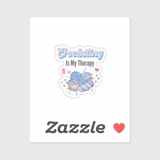 Crocheting Is My Therapy Yarn Art シール (シート)