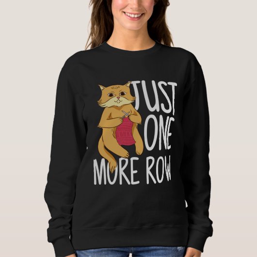 Crocheting Knitting Cat スウェットシャツ (正面)