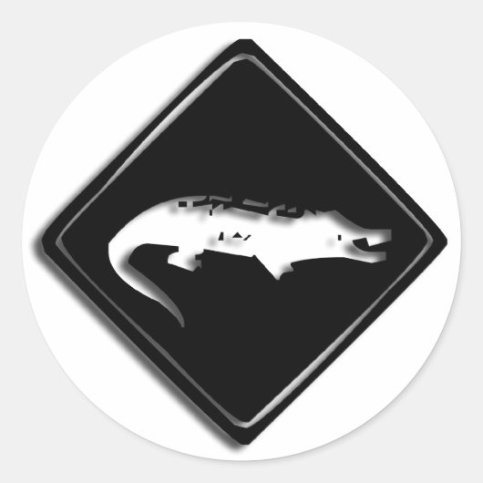 Croco Crocodile Sign Roundステッカー ラウンドシール (正面)