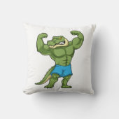 Crocodile as Bodybuilder extreme クッション (正面)