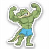 Crocodile as Bodybuilder extreme シール (正面)