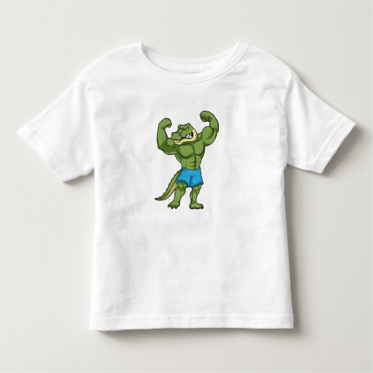 Crocodile as Bodybuilder extreme トドラーTシャツ (正面)