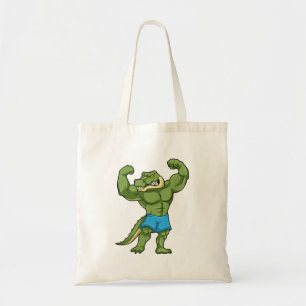 Crocodile as Bodybuilder extreme トートバッグ