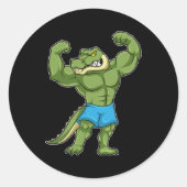Crocodile as Bodybuilder extreme ラウンドシール (正面)