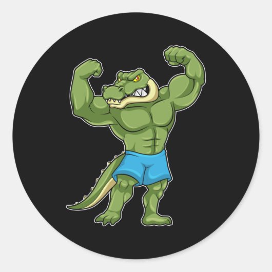 Crocodile as Bodybuilder extreme ラウンドシール (正面)