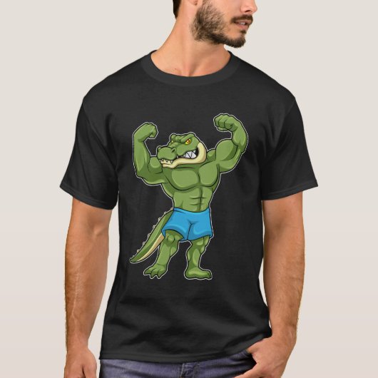 Crocodile as Bodybuilder extreme Tシャツ (正面)
