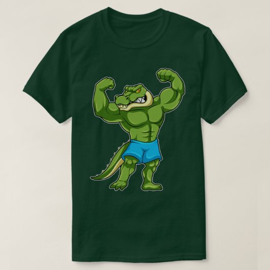 Crocodile as Bodybuilder extreme Tシャツ (デザイン正面)