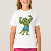 Crocodile as Bodybuilder extreme Tシャツ (正面)