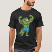 Crocodile as Bodybuilder extreme Tシャツ (正面)
