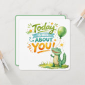 Crocodile Birthday Card for Kids カード (正面/裏面インサイチュ)