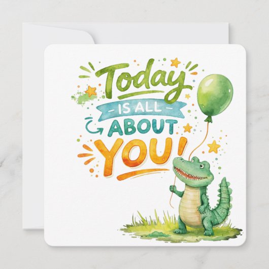 Crocodile Birthday Card for Kids カード (正面)