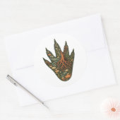 Crocodile Botanical Footprint Nature Sticker ラウンドシール (封筒)