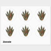 Crocodile Botanical Footprint Nature Sticker ラウンドシール (シート)