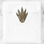 Crocodile Botanical Footprint Nature Sticker ラウンドシール (バッグ)