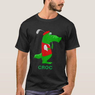 Crocodile Cartoon Golfパーソナライズされた名前 Tシャツ