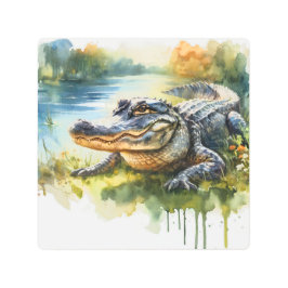 Crocodile Charm REF172 - Watercolor メタルプリント
