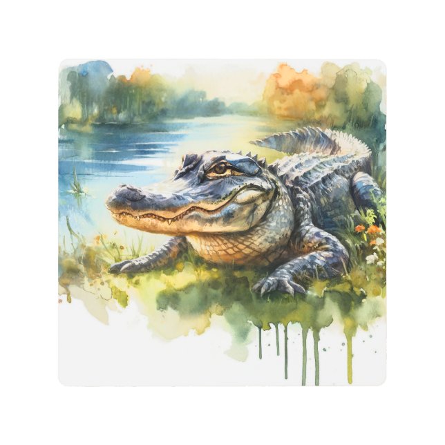 Crocodile Charm REF172 - Watercolor メタルプリント (正面)