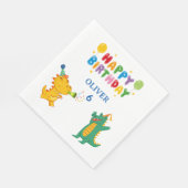 Crocodile & Hippo Party Napkins - Fun スタンダードランチョンナプキン (角)