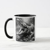 Crocodile impressionnant dans un décor sauvage. マグカップ (左)