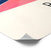 Crocodile in Bathtub Print Funny Pink Bathroom ポスター (角)