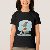 Crocodile in Christmas costume and soccer ball トライブレンドＴシャツ (正面)
