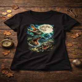 Crocodile Moon T-Shirt Tシャツ