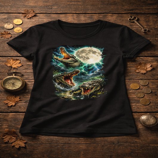 Crocodile Moon T-Shirt Tシャツ