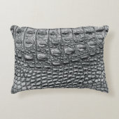 Crocodile Noir:ブラックレザーミスティーク アクセントクッション (正面)