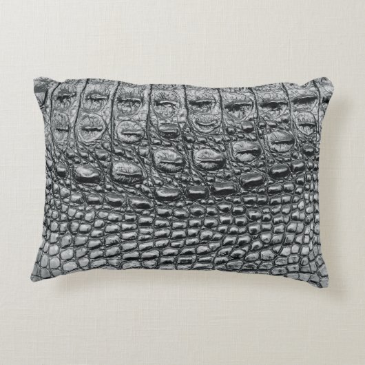 Crocodile Noir:ブラックレザーミスティーク アクセントクッション (裏面)