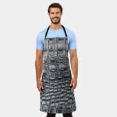 Crocodile Noir：ブラックレザーミスティーク エプロン (着用した状態)